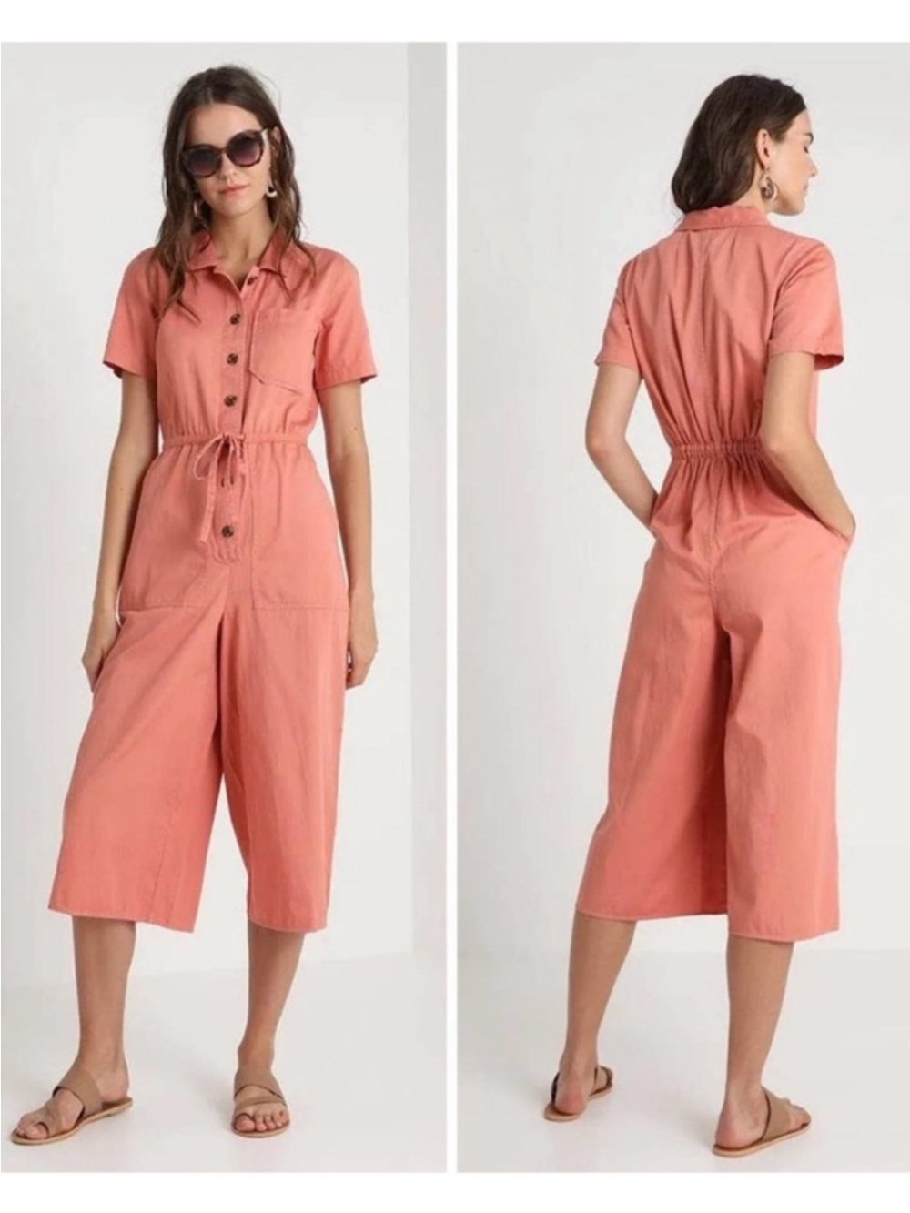 Madewell Wide Leg Utility Jumpsuit in Dried Coral Size 00 Comfy Casual